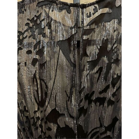 Zara Metallic Stripe Satin Prints Mini Ruffled Tiered Dress Size XS - Picture 4 of 6